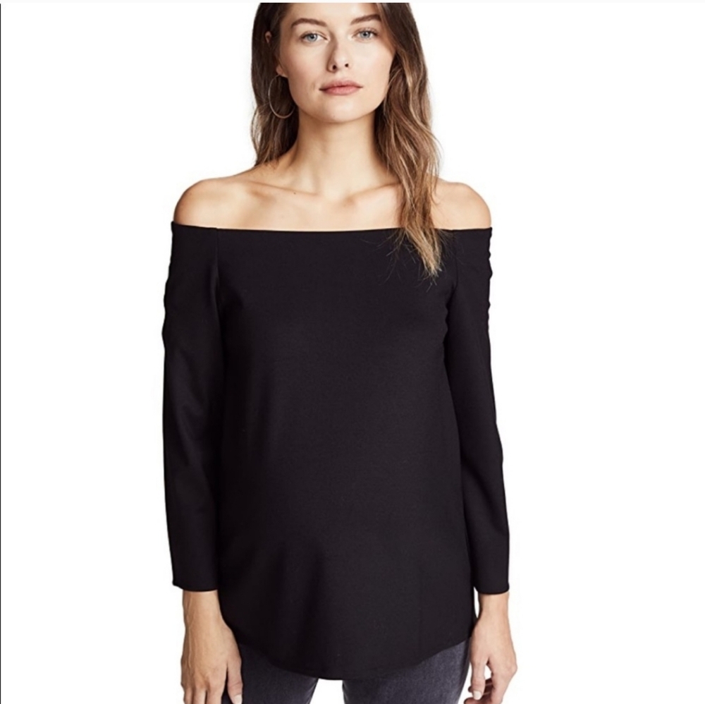 HATCH Maternity Date Night Black Off the Shoulder Top Flowy Blouse Medium